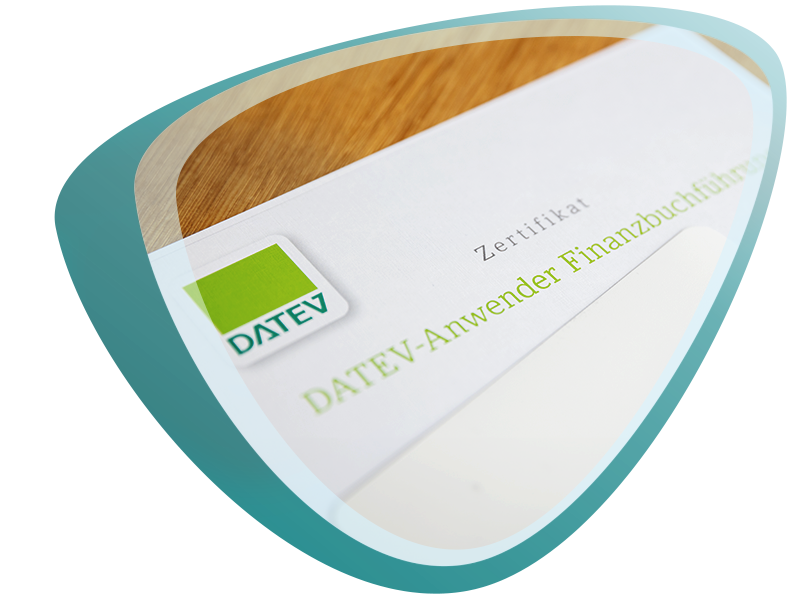 Stage-visual Ausschnitt von DATEV Zertifikat